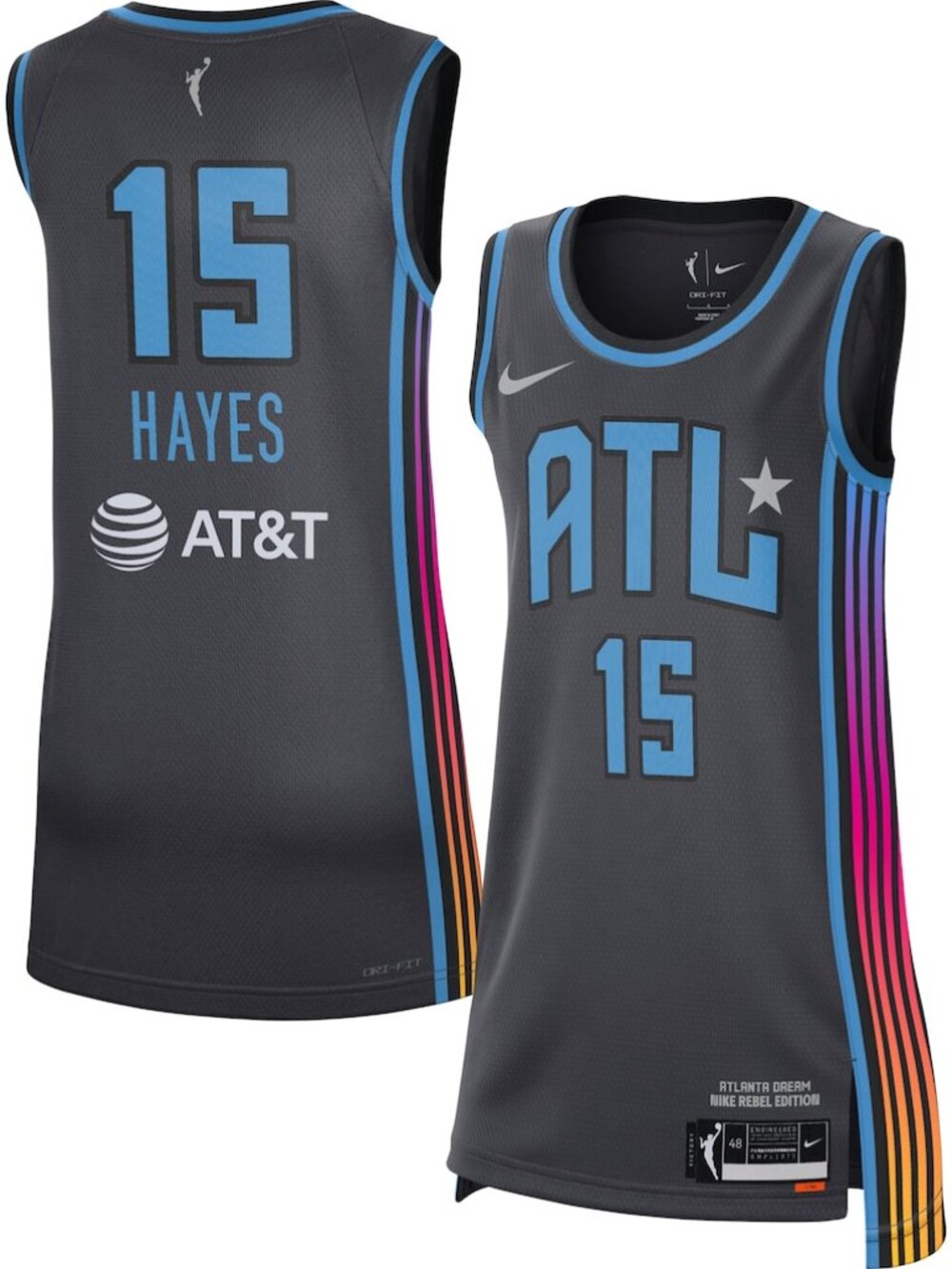 Atlanta Dream Nike Unisex Rebel Edition Victory Black Jersey Tiffany Hayes L NWT